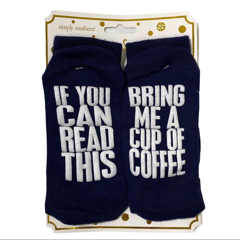 Simply Southern cozy slipper coffee unisex size socks NIP